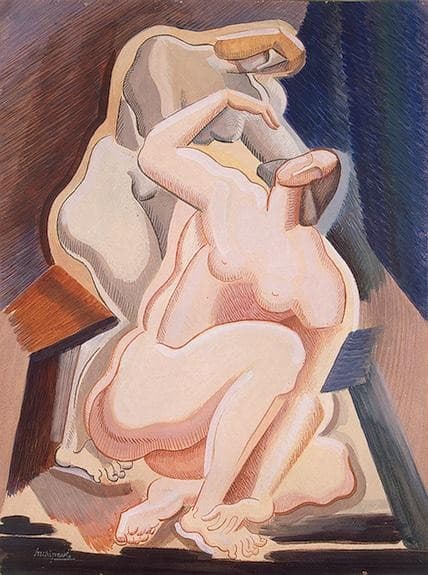 Two Nude Female Figures (Seated and Bending) — Olexandr Archipenko