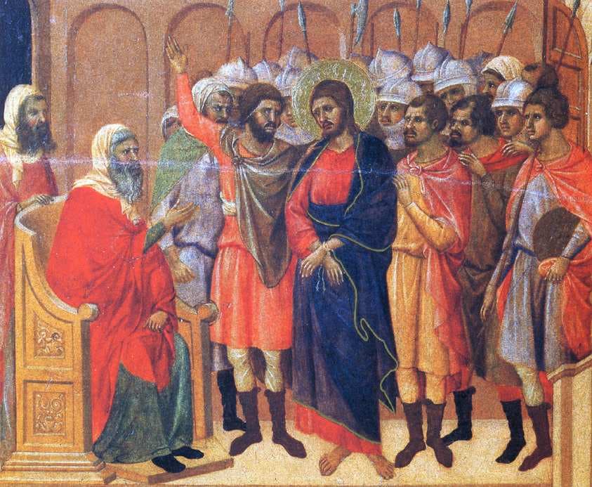 Christ in front of Anna — Duccio