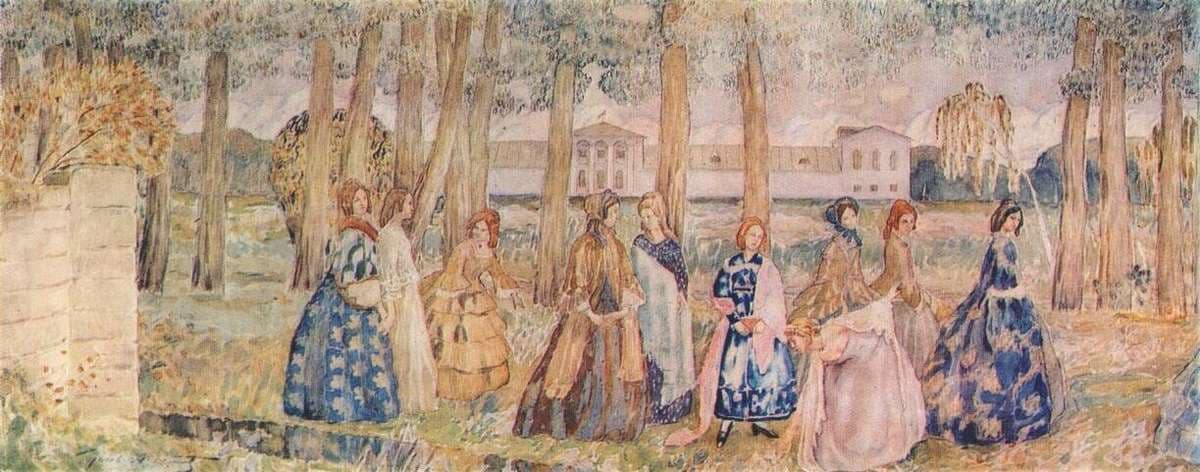 Autumn Evening (sketch for a panel) — Victor Borisov-Musatov