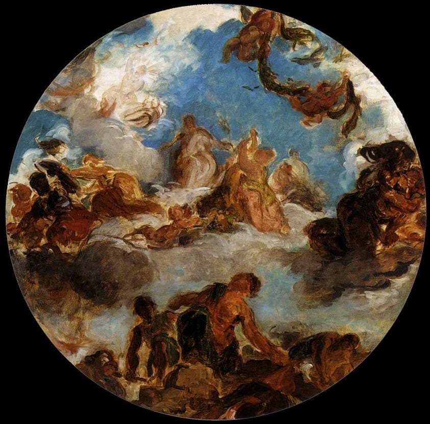Sketch for Peace Descends to Earth — Eugène Delacroix