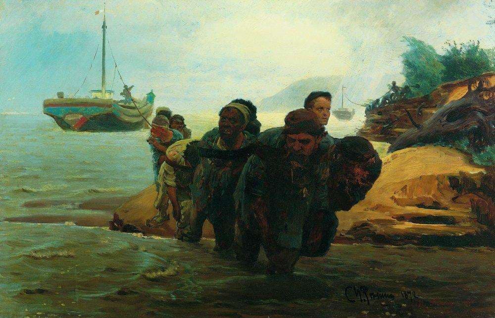 Haulers cross wade — Ilya Repin