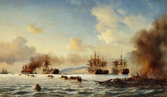 The Battle of Grand Port — Anton Melbye