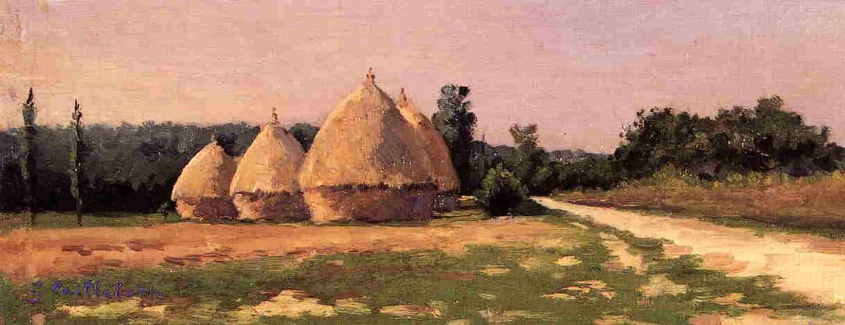 Landscape with Haystacks — Gustave Caillebotte