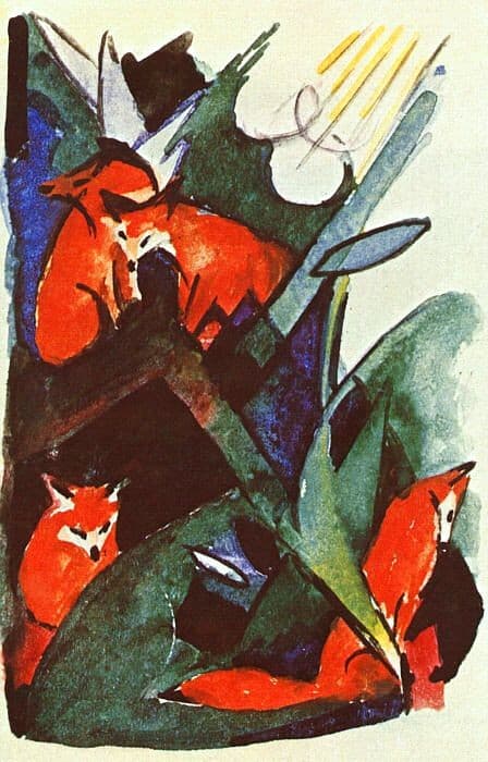Four foxes — Franz Marc