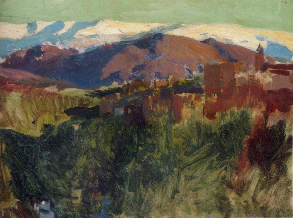 Sierra Nevada from the Alhambra, Grenada — Joaquín Sorolla