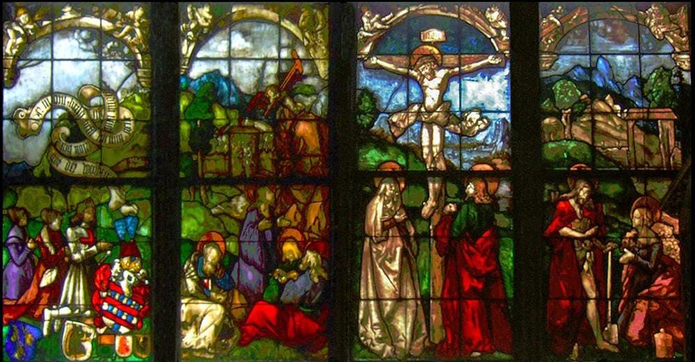 These stained glass windows in the Blumeneck Family Chapel — Hans Baldung