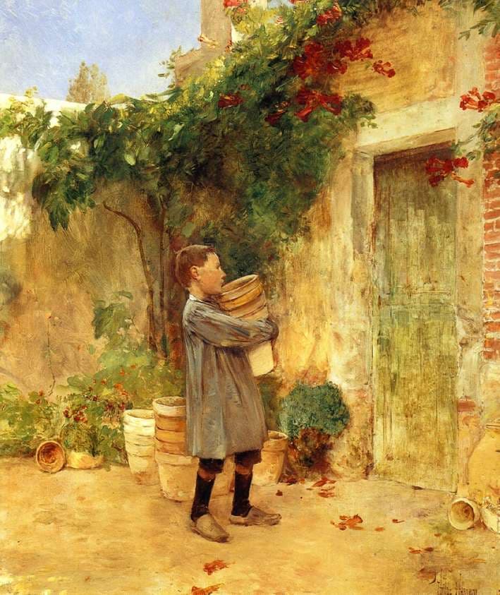 Boy with Flower Pots — Childe Hassam