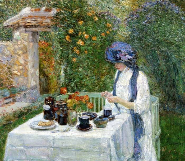 The Terre-Cuite Tea Set (aka French Tea Garden) — Childe Hassam