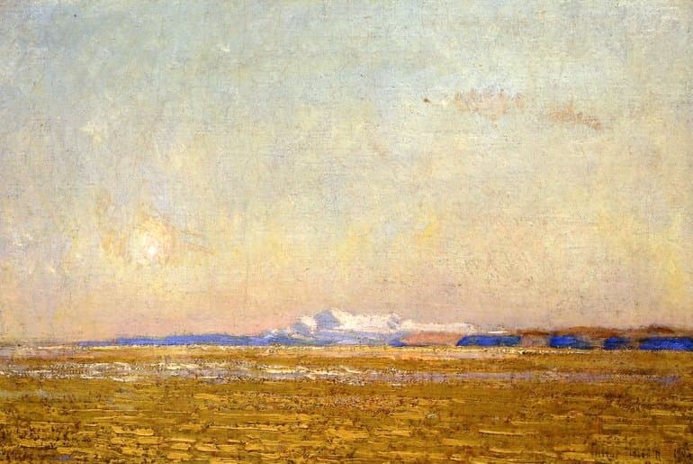 Moonrise at Sunset, Harney Desert — Childe Hassam