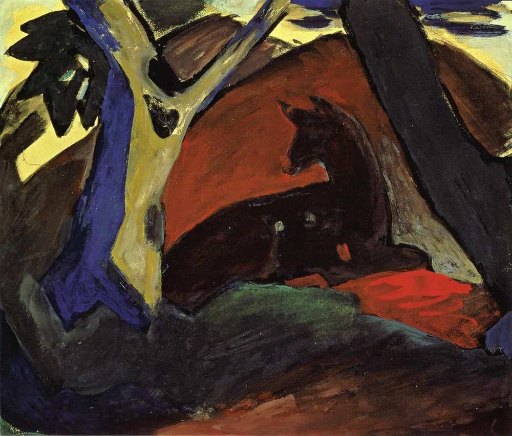 Crouching Deer — Franz Marc