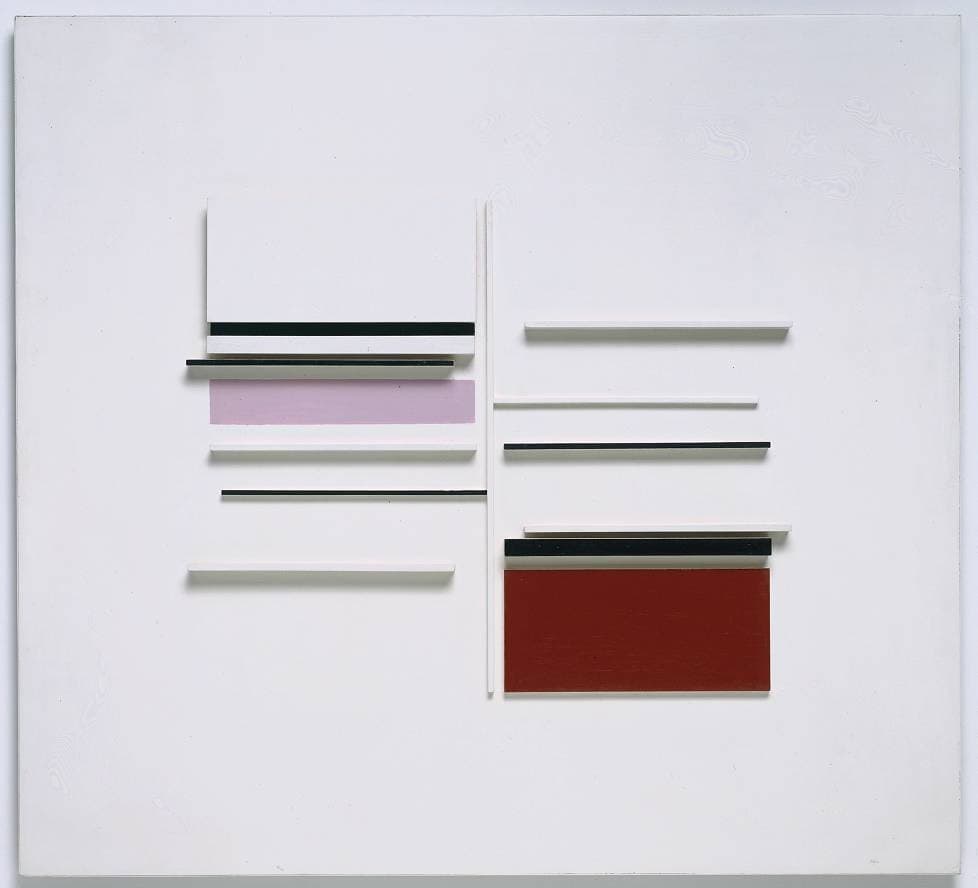 Abstract in White, Black, Indian and Lilac — Victor Pasmore