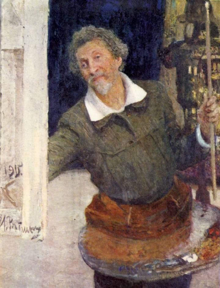 Self portrait at work — Ilya Repin