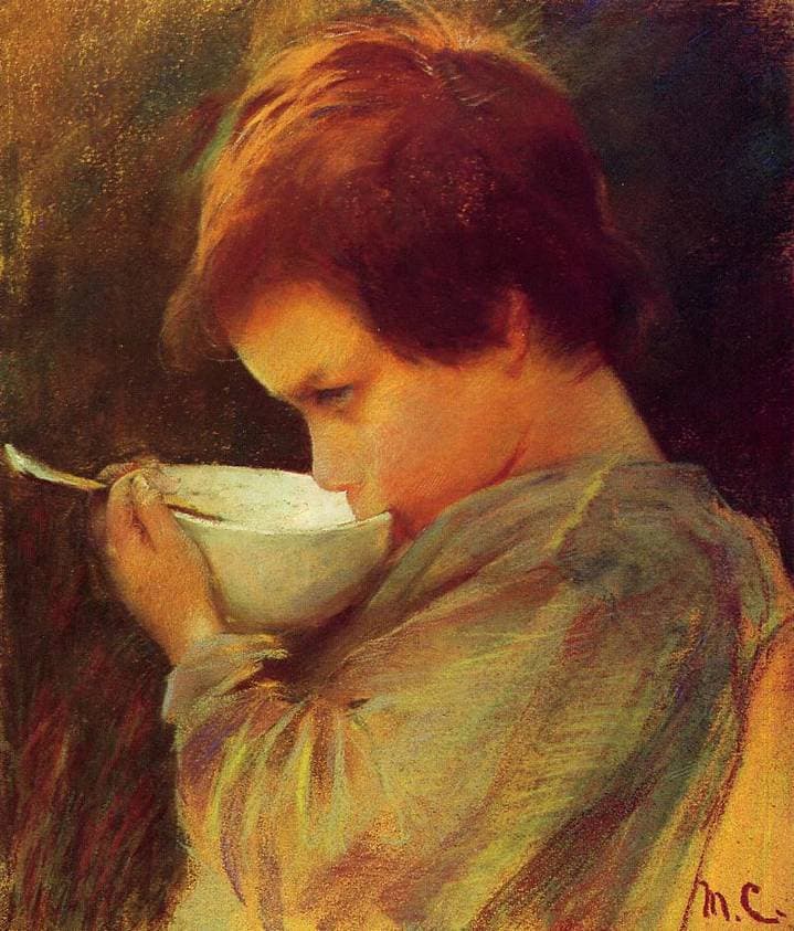 Child Drinking Milk — Mary Cassatt