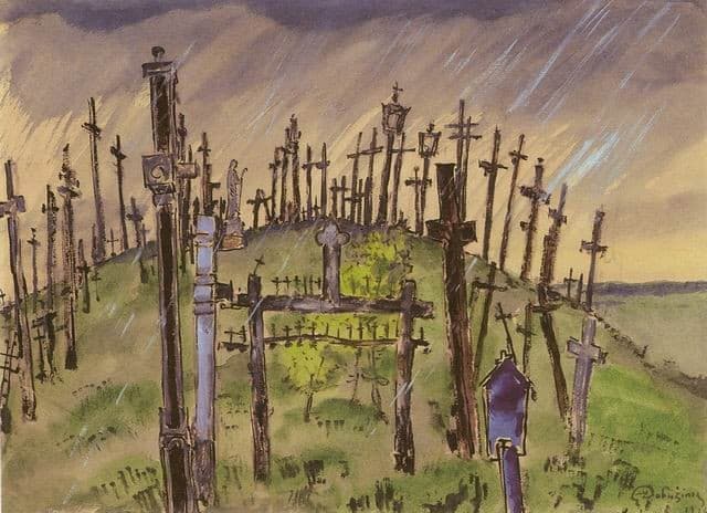 Jurgaičiai. The Hill of Crosses. — Mstislav Dobuzhinsky