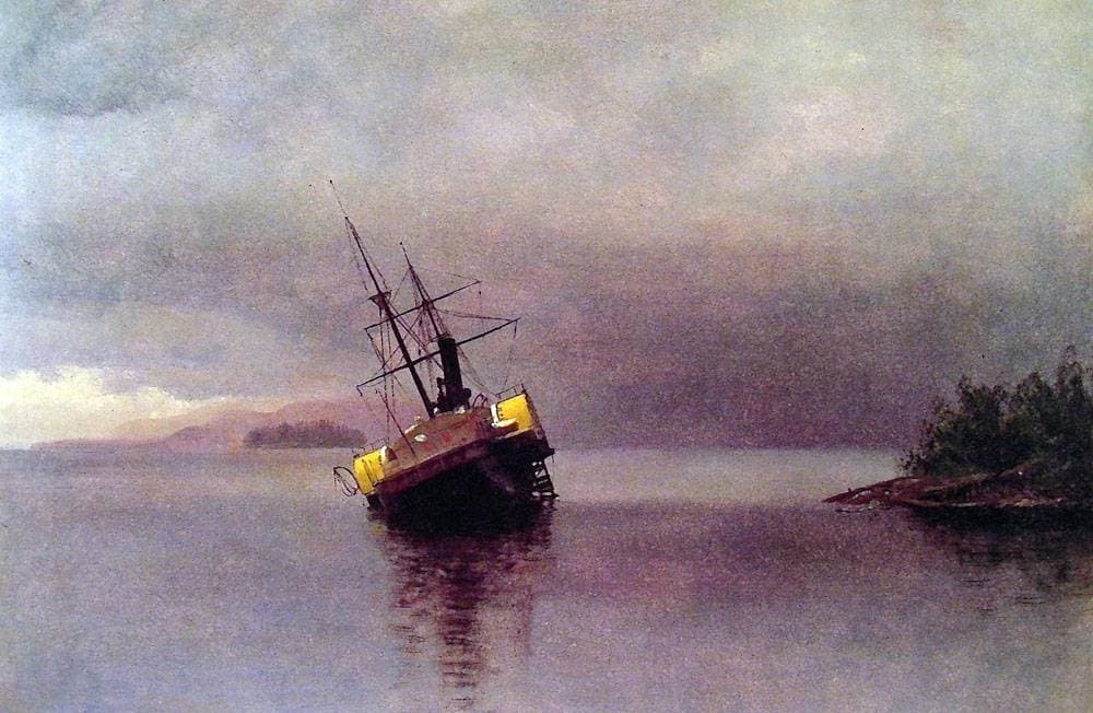 Wreck of the 'Ancon' in Loring Bay, Alaska — Albert Bierstadt