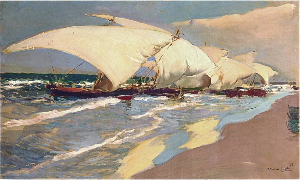 Valencian boats — Joaquín Sorolla
