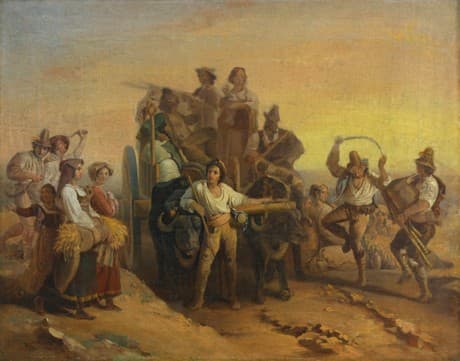 The arrival of the reapers in the Pontine marshes — Louis Léopold Robert