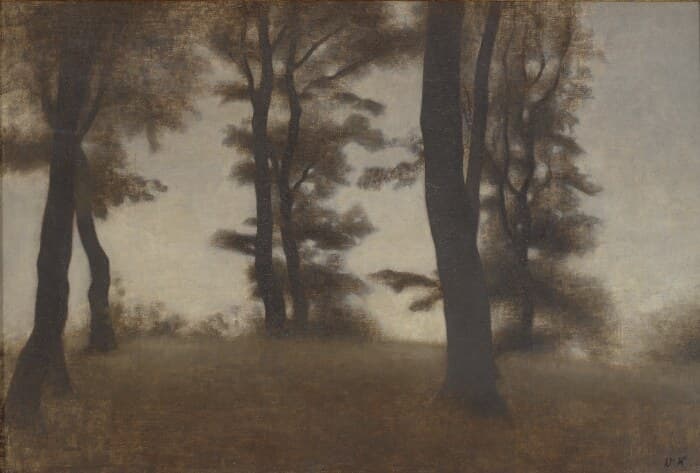 Tree Trunks. Arresødal near Frederiksværk, North Zealand — Vilhelm Hammershøi