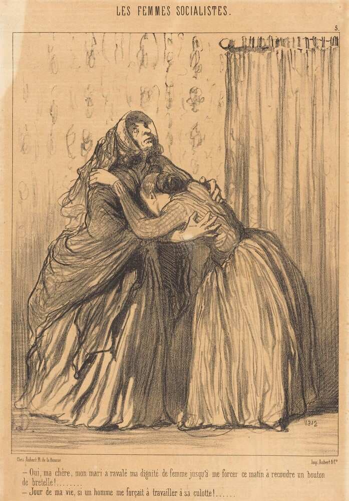 Oui, ma chère, mon mari a ravalé ma dignité... — Honoré Daumier