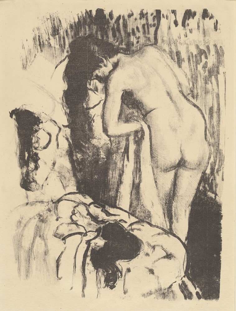 Nude Woman Standing, Drying Herself (Femme nue debout, a sa toilette) — Edgar Degas