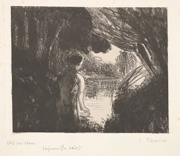 Bather, Evening — Camille Pissarro