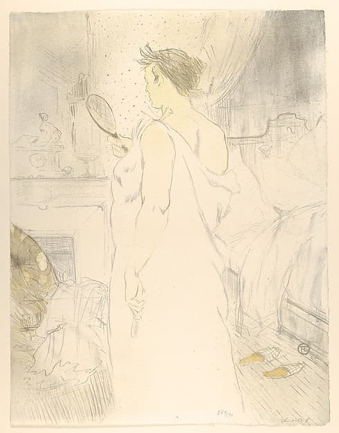 Looking in a Mirror — Henri de Toulouse-Lautrec
