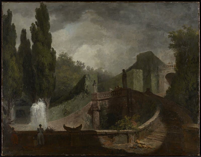 The Grand Staircase of the Villa d'Este at Tivoli — Jean-Honoré Fragonard
