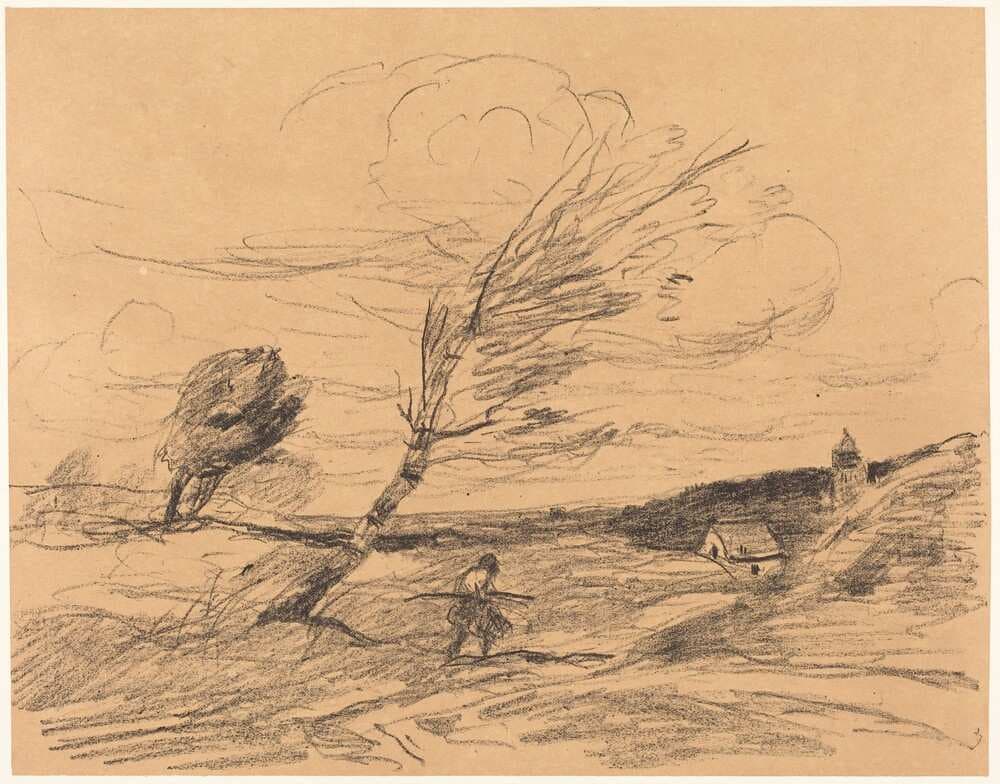 The Gust of Wind (Le Coup de vent) — Jean-Baptiste-Camille Corot