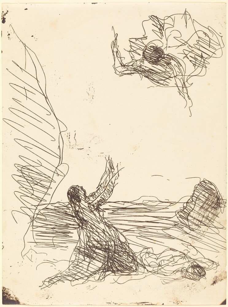 Hagar and the Angel (Agar et l'ange) — Jean-Baptiste-Camille Corot