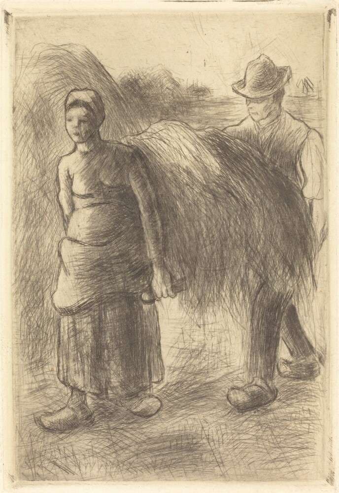 Peasants Carrying Hay (Paysans portant du foin) — Camille Pissarro