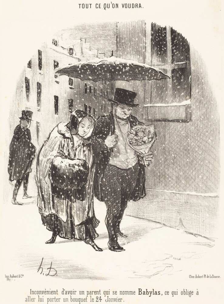 Inconvénient d'avoir un parent qui se nomme Babylas... — Honoré Daumier