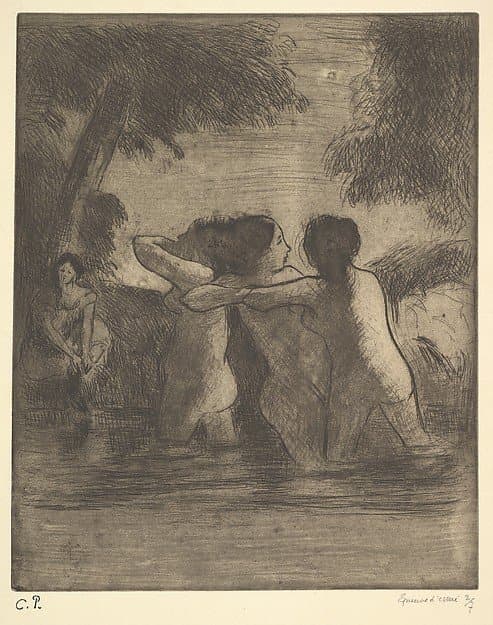 Four Bathers — Camille Pissarro