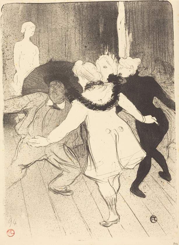 Folies-Bergere: The Censors of M. Prudhomme (Folies-Bergère: Les pudeurs de M. Prudhomme) — Henri de Toulouse-Lautrec