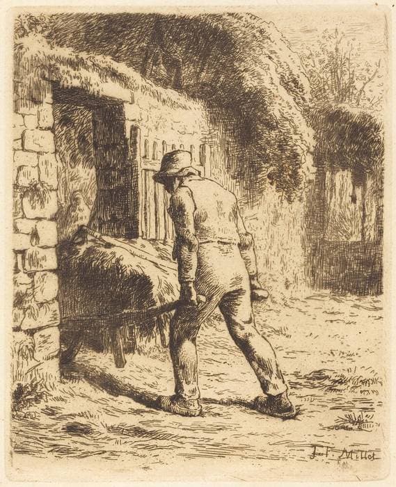 Man with Wheelbarrow (Le paysan rentrant du fumier) — Jean-François Millet