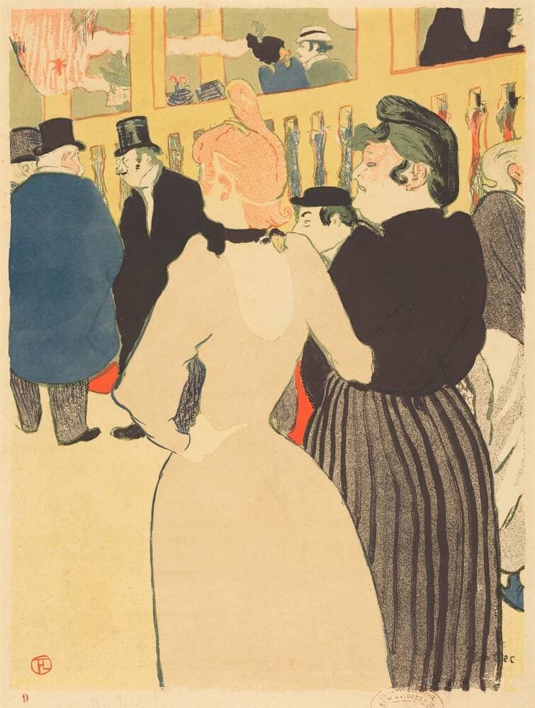 At the Moulin Rouge, la Goulue and Her Sister (Au Moulin Rouge, la Goulue et sa soeur)) — Henri de Toulouse-Lautrec