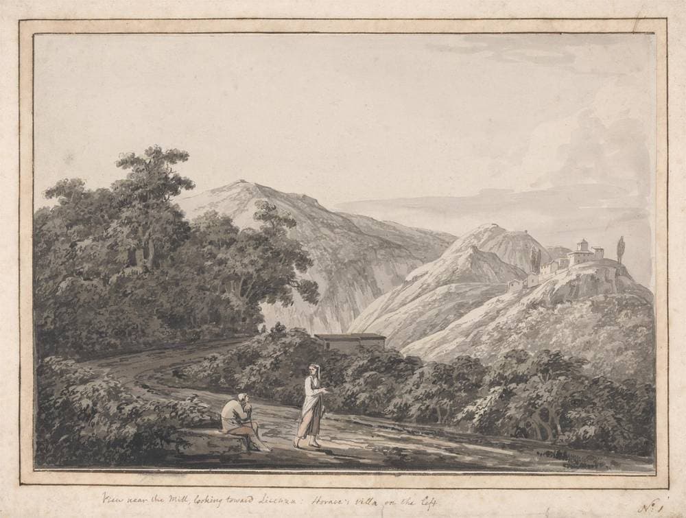 View Near the Mill Looking Toward Licenza: Horace's Villa on the Left — Jacob More