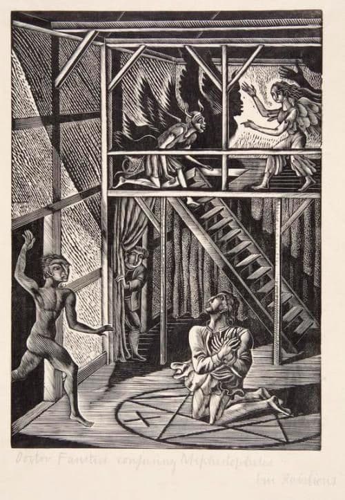 Doctor Faustus Conjuring Mephistophilis - Eric Ravilious — Eric Ravilious