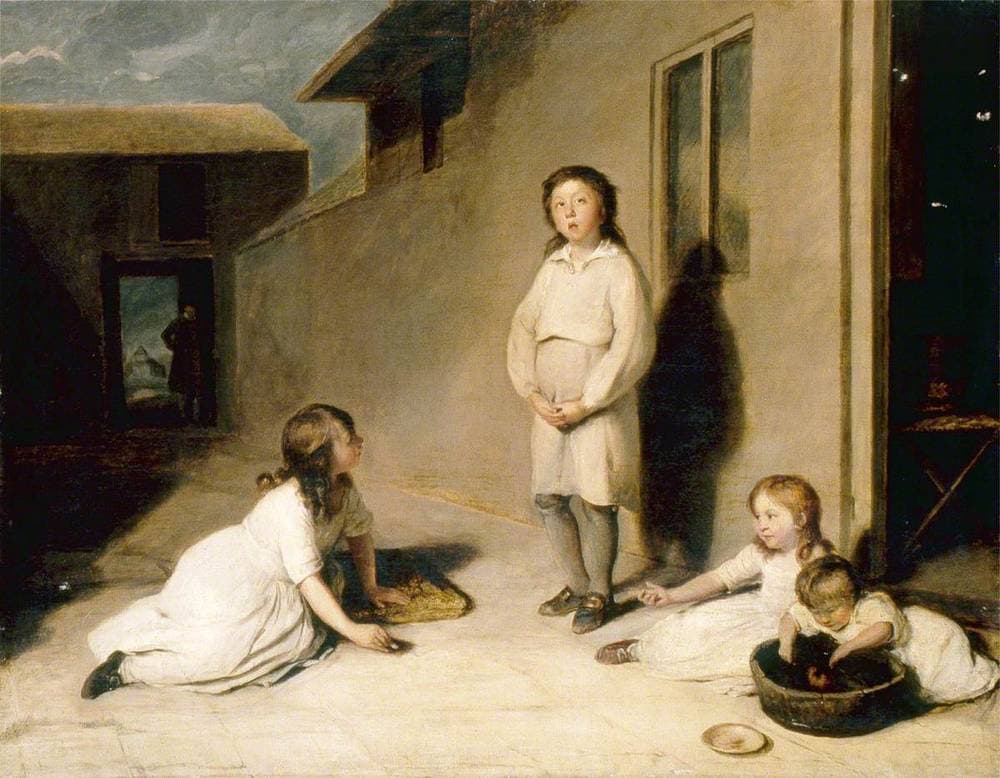 Girl Sketching a Portrait on the Ground — Richard Morton Paye