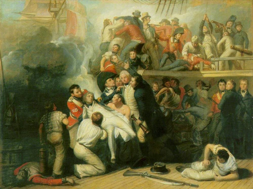 Death of Nelson: Scene on the Deck of HMS 'Victory' — Samuel Drummond