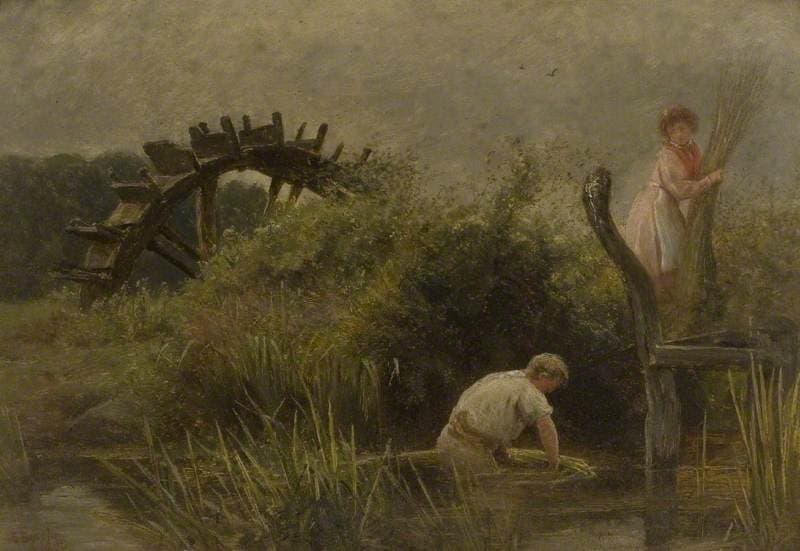 Agricultural Workers Cutting Rushes — Edgar Barclay