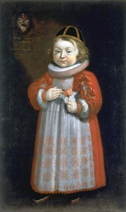 Knabenporträt Joseph von Orelli, mit Wappen — Conrad Meyer