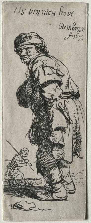 A Peasant Calling Out: "it's very cold" — Rembrandt van Rijn