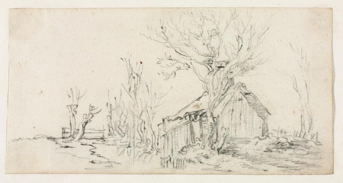 Sketch of Landscape with Cottage — Jan van Goyen