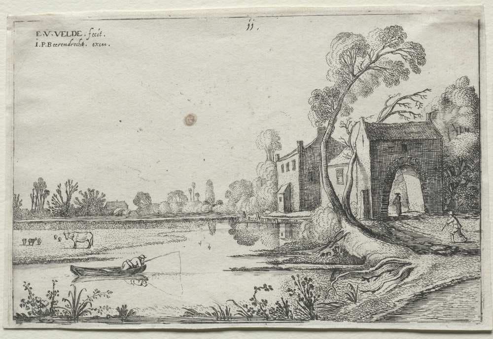 Landscape with a River and a Gatehouse — Esaias van de Velde