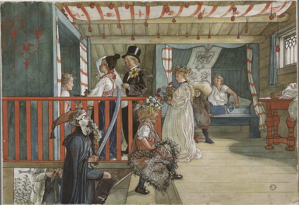 A Day of Celebration. From A Home (26 watercolours) — Carl Larsson