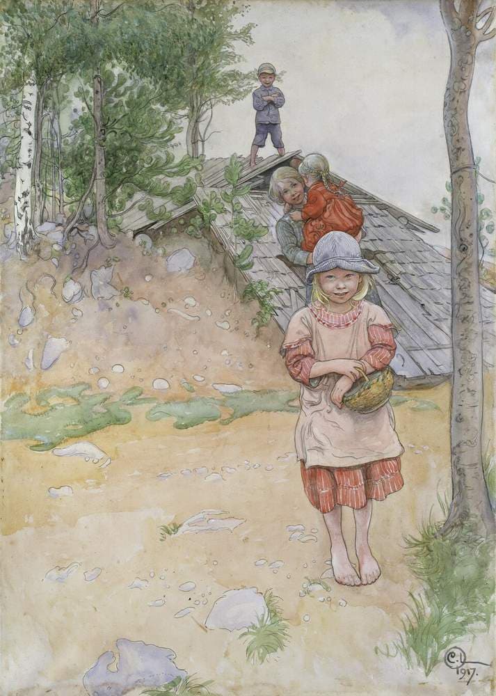 By the Cellar — Carl Larsson