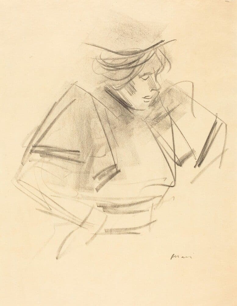 Croquis de femme en buste (Sketch of a Woman in Half-Length) — Jean-Louis Forain