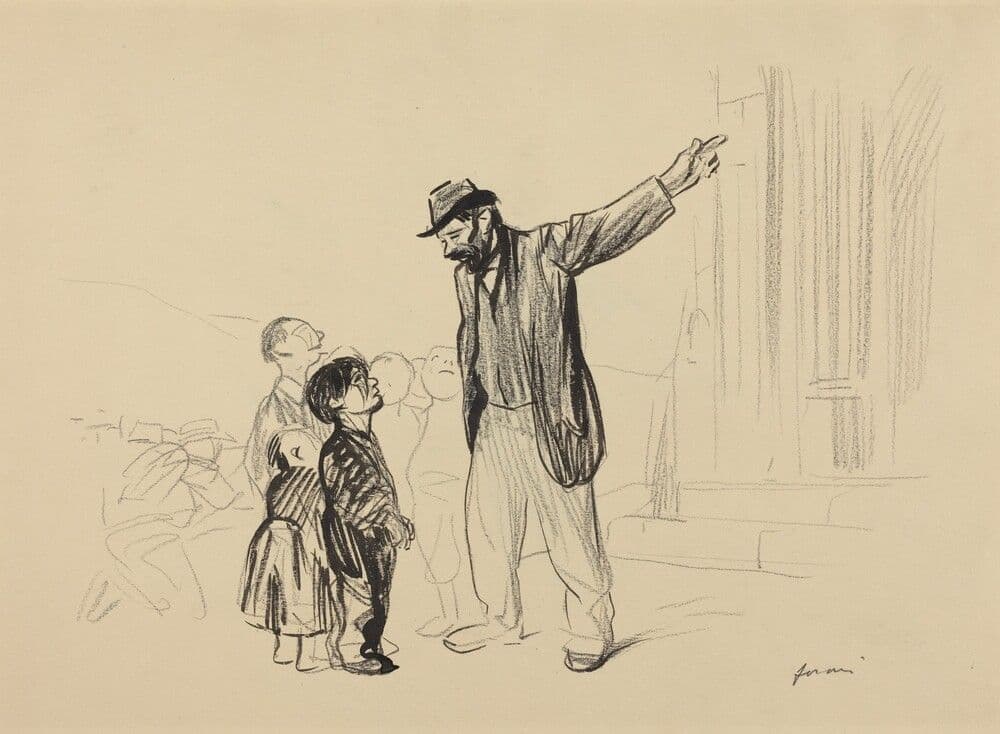 a) L'Englise de leurs peres (recto); b) Man with Cigarette (verso) — Jean-Louis Forain