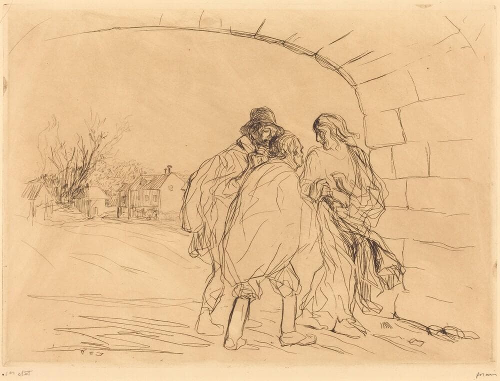La rencontre sous la voute (1ère planche) (The Meeting under the Arch) (first plate) — Jean-Louis Forain