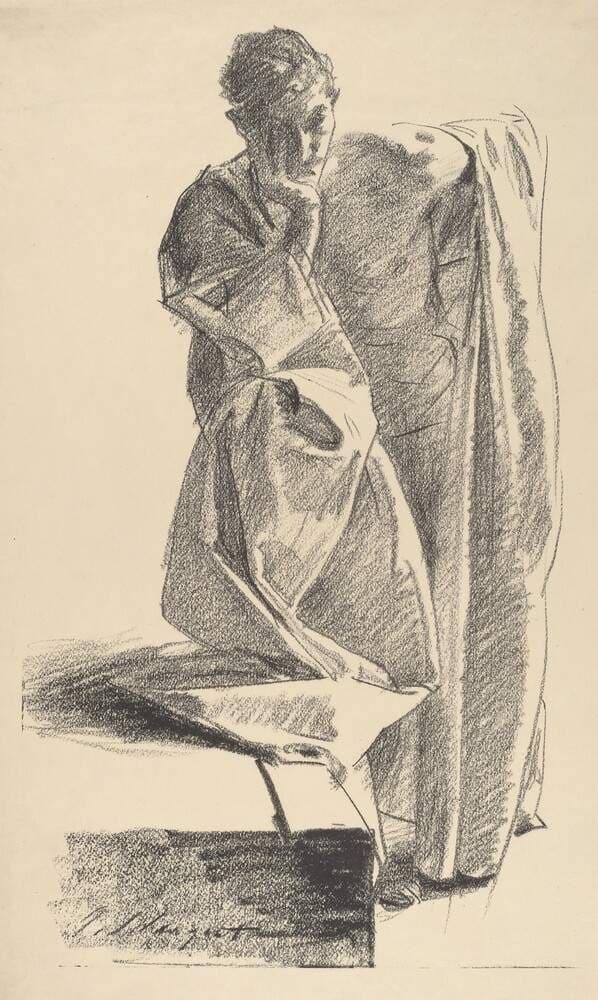 Study of a Young Man in a Robe, Standing — John Singer Sargent